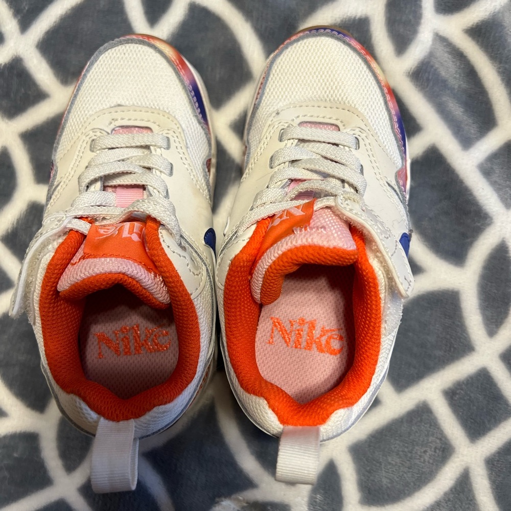 Nike Kids' White and Orange Sneakers